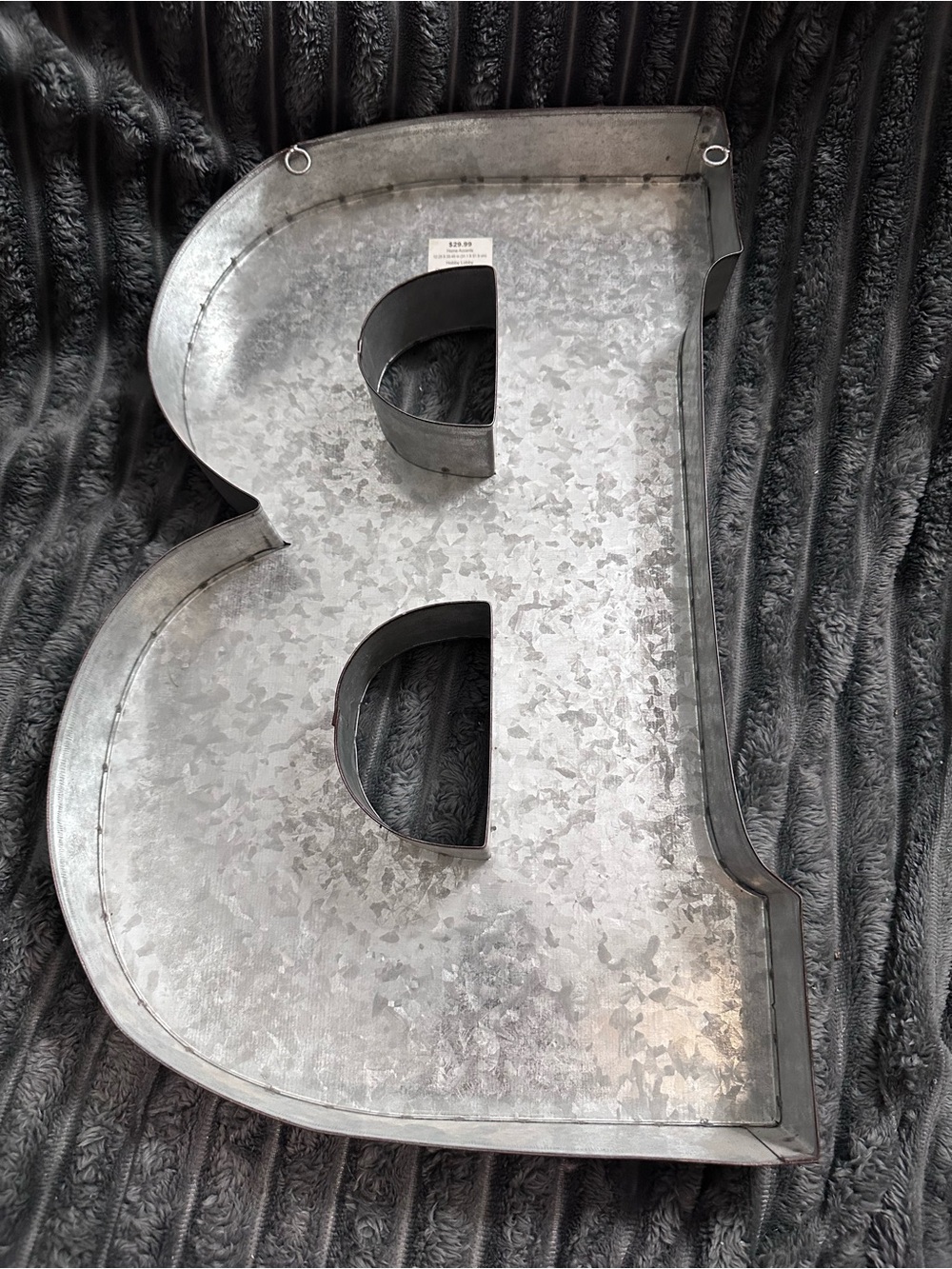Decorative Metal Letter B with Rusted Edging - Picture 2 of 5